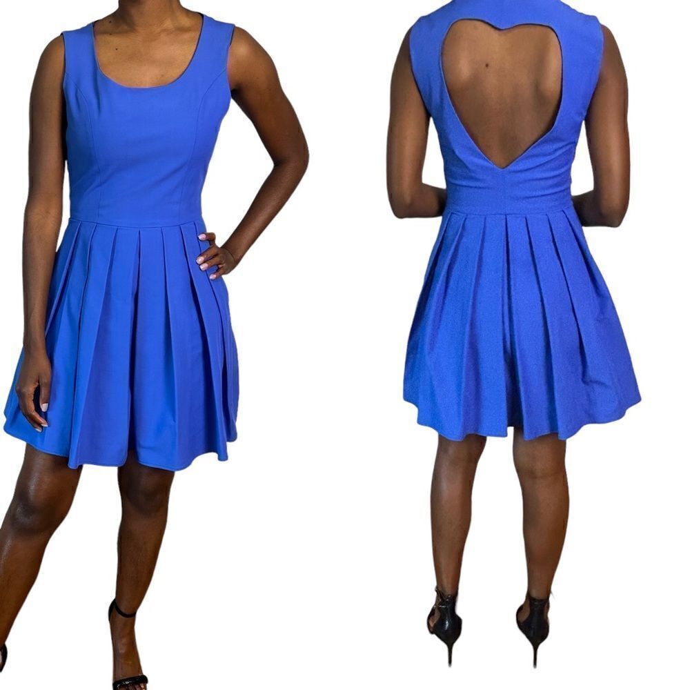 Fiorucci Vintage Blue Dress with Heart Back Cutout